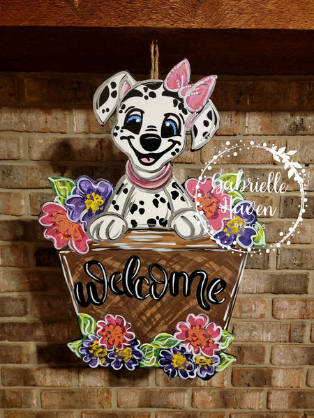 101 Dalmatians Door Hanger, Spring Door Hanger, Disney Door Hanger, Disney Yard Art