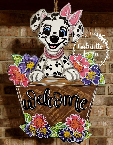 101 Dalmatians Door Hanger, Spring Door Hanger, Disney Door Hanger, Disney Yard Art