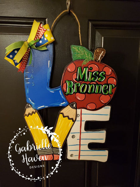 Teacher LOVE Door Hanger, Classroom Sign