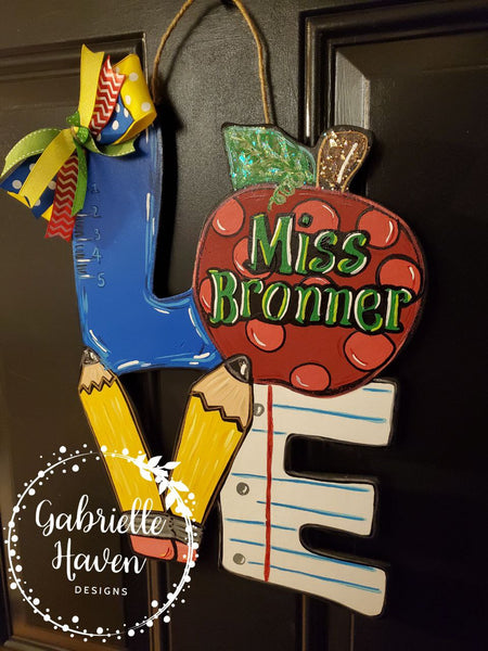 Teacher LOVE Door Hanger, Classroom Sign