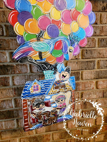 Pixar UP Door Hanger Sign, UP Wreath Sign, UP Balloon House Door Hanger, Pixar Up Wreath Sign