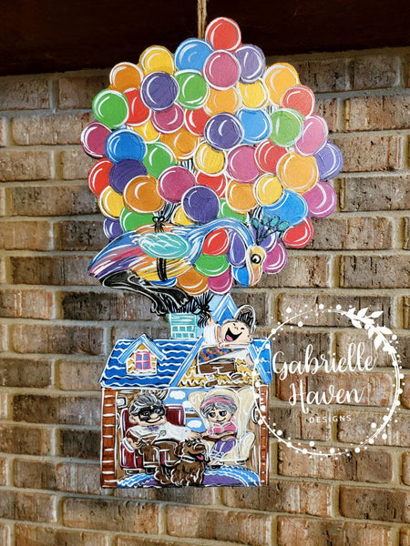 Pixar UP Door Hanger Sign, UP Wreath Sign, UP Balloon House Door Hanger, Pixar Up Wreath Sign