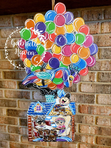 Pixar UP Door Hanger Sign, UP Wreath Sign, UP Balloon House Door Hanger, Pixar Up Wreath Sign