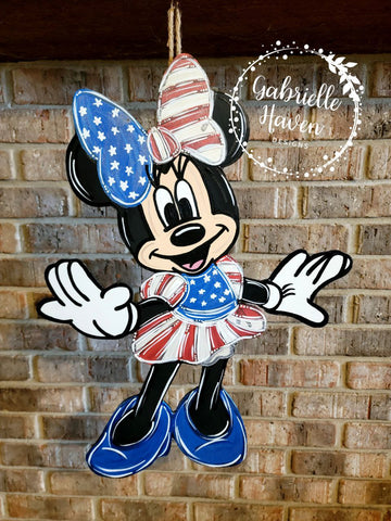 Patriotic Door Hanger, Disney Door Hanger, Minnie