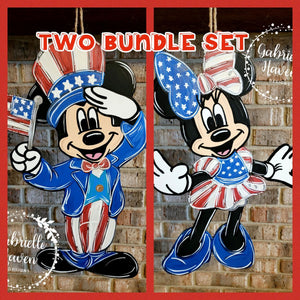 Bundle Set- Patriotic Minnie & Uncle Sam Mickey