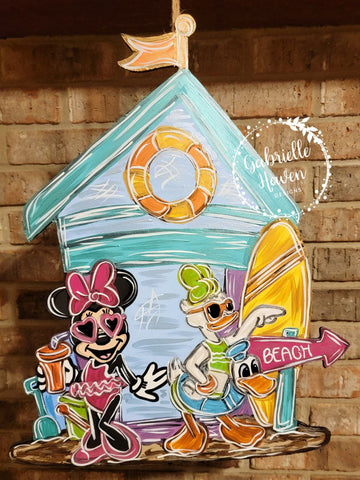 Summer Door Hanger, Disney Door Hanger, Minnie, Daisy, Beach Door Hanger