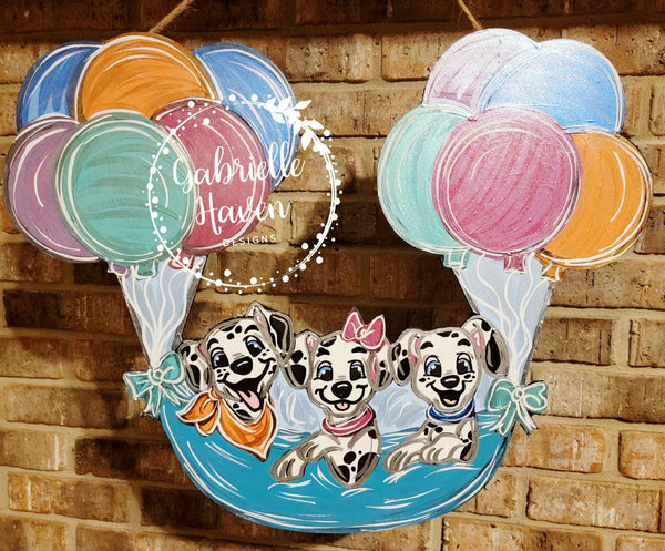 101 Dalmatians Door Hanger, Disney Door Hanger, Balloons, Welcome Sign