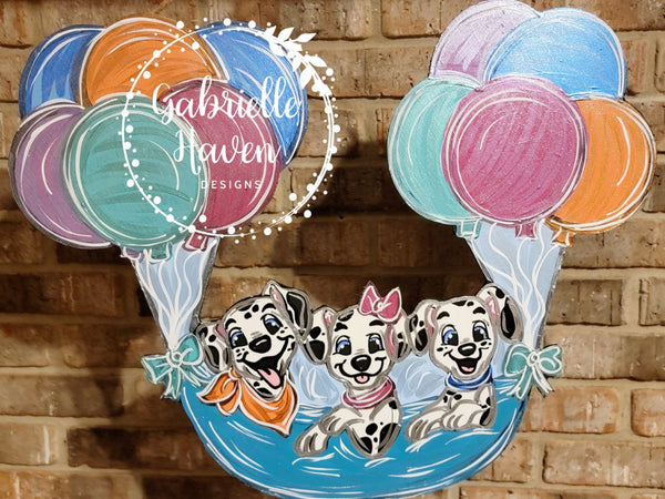 101 Dalmatians Door Hanger, Disney Door Hanger, Balloons, Welcome Sign