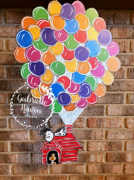 Snoopy Door Hanger, Up inspired Door Hanger, Peanuts Door Hanger, Balloons Sign