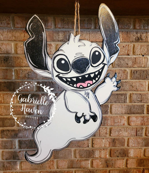 Stitch Door Hanger, Disney Halloween, Disney Door Hanger, Ghost Door Hanger, Yard Art