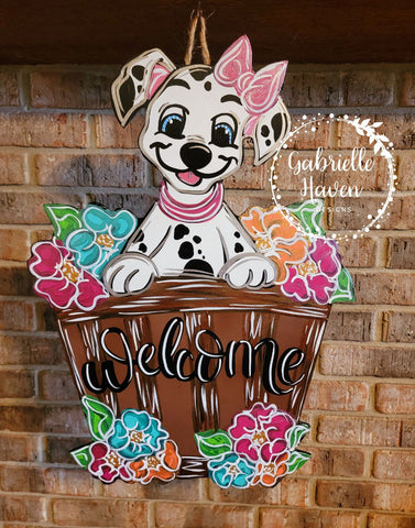 101 Dalmatians Door Hanger, Spring Door Hanger, Yard Art, Summer Door Hanger, Disney Door Hanger, Disney Yard Art