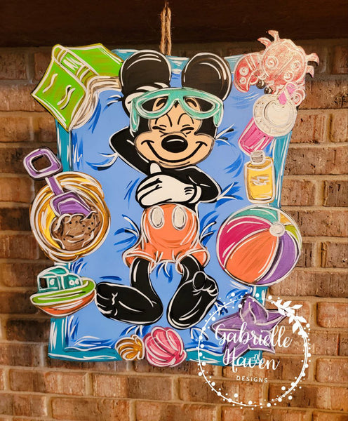 Disney Door Hanger, Summer Door Hanger, Mickey Door Hanger, Beach Door Hanger