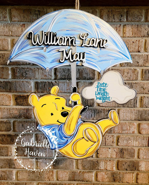 Winnie the Pooh Baby Sign (cloud stats piece included)