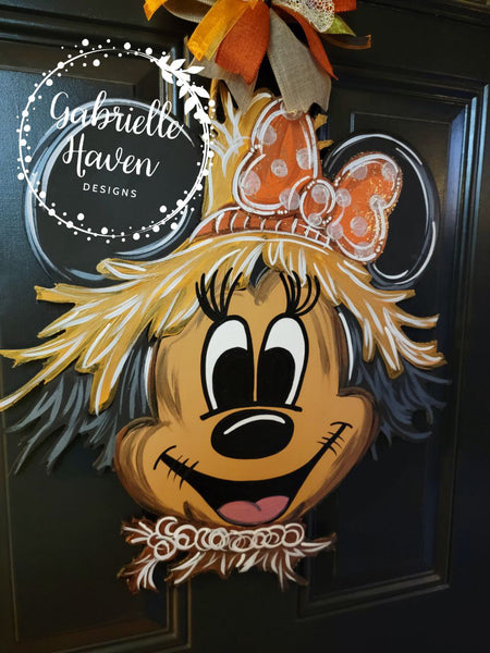 Scarecrow Door Hanger, Fall Door Hanger, Minnie Mouse Scarecrow, Disney Fall Door Hanger