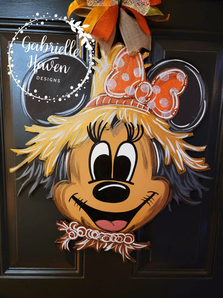 Scarecrow Door Hanger, Fall Door Hanger, Minnie Mouse Scarecrow, Disney Fall Door Hanger