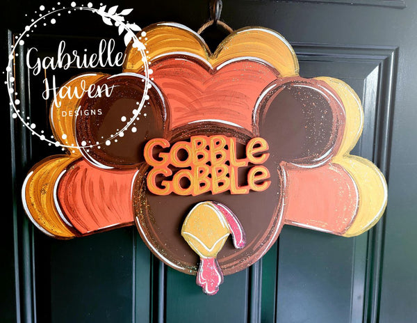 Turkey Door Hanger, Thanksgiving Door Hanger, Disney Thanksgiving Door Hanger, Mickey Turkey