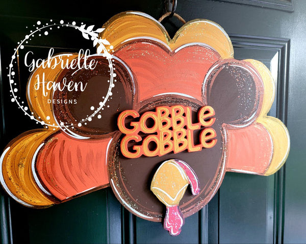 Turkey Door Hanger, Thanksgiving Door Hanger, Disney Thanksgiving Door Hanger, Mickey Turkey