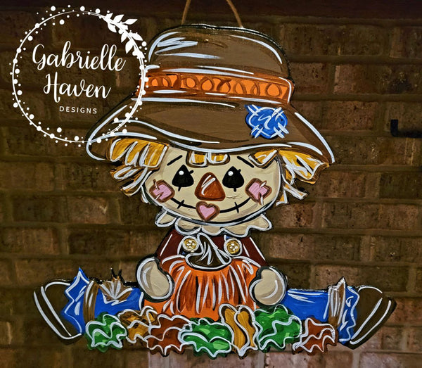 Scarecrow Door Hanger, Fall Door Hanger, Fall Door Sign, Fall Welcome Sign, Scarecrow Door Sign