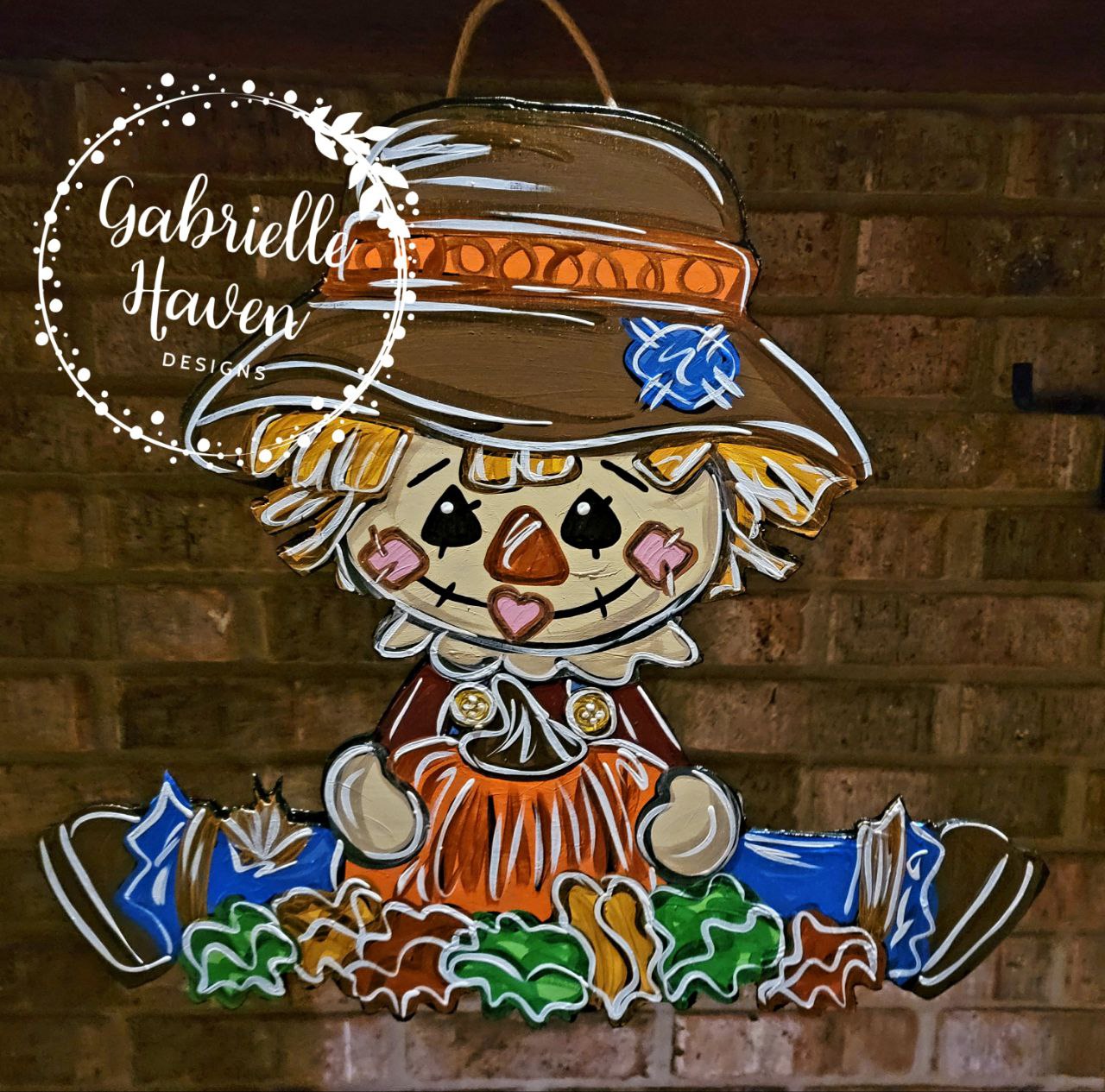 Scarecrow Door Hanger, Fall Door Hanger, Fall Door Sign, Fall Welcome Sign, Scarecrow Door Sign