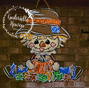 Scarecrow Door Hanger, Fall Door Hanger, Fall Door Sign, Fall Welcome Sign, Scarecrow Door Sign