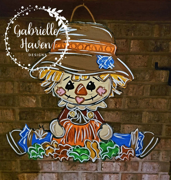 Scarecrow Door Hanger, Fall Door Hanger, Fall Door Sign, Fall Welcome Sign, Scarecrow Door Sign