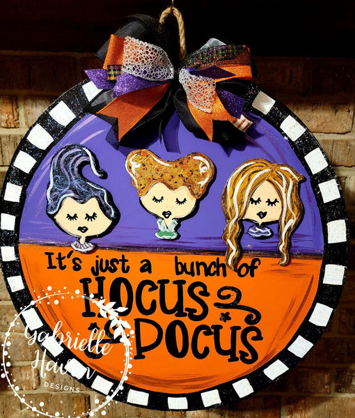 Hocus Pocus 3 Sisters Striped Border Sign