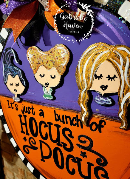 Hocus Pocus 3 Sisters Striped Border Sign