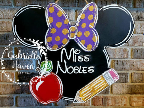 Minnie Teacher, Purple & Gold