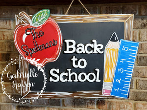 Back to School Sign, Back to School Door Hanger Sign, Teacher Door ...