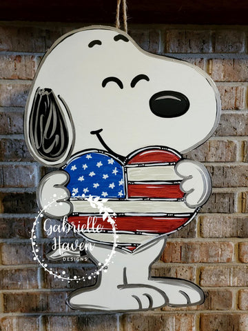 Snoopy Patriotic Heart