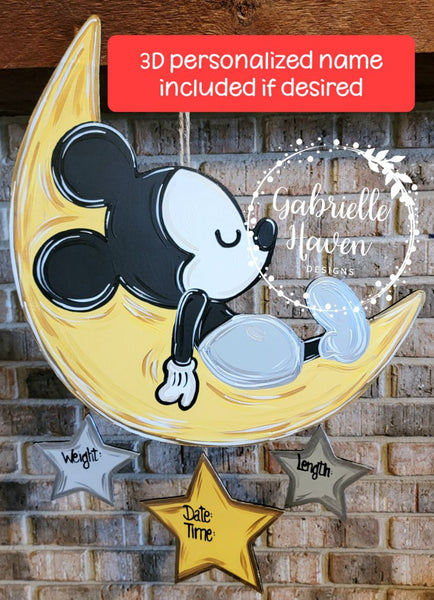 Baby Mickey Moon with Stats piece