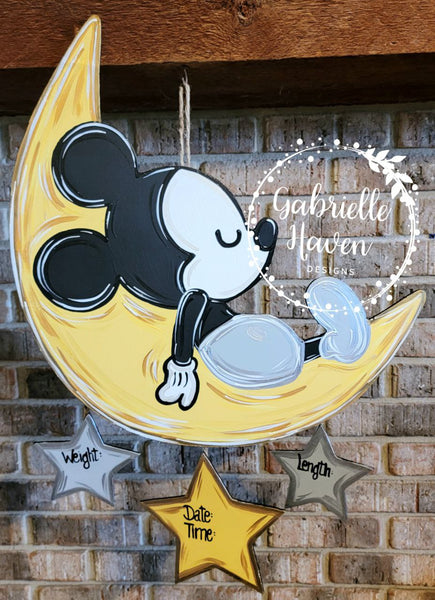 Baby Mickey Moon with Stats piece