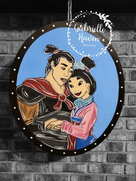 Disney Princess Mulan Door Hanger Sign, Front Door Sign, Nursery Sign Decor