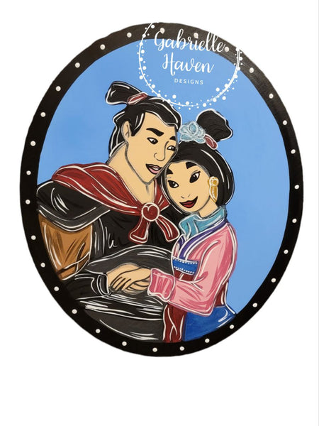 Disney Princess Mulan Door Hanger Sign, Front Door Sign, Nursery Sign Decor