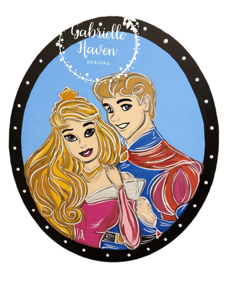 Sleeping Beauty Aurora Door Hanger Sign, Disney Front Door Hanger Sign Decor