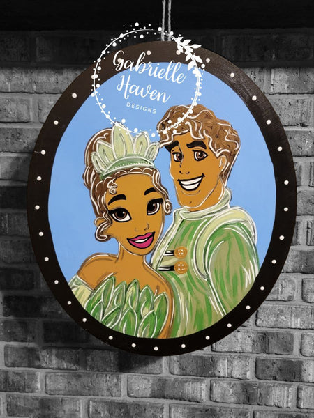 Princess and the Frog Door Hanger Sign, Tiana, Disney Princess Door Hanger Sign