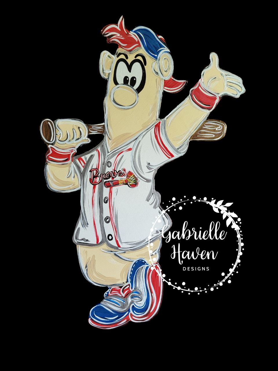 Kids T Shirt- Blooper Mascot Play Ball Shirt- Braves Baseball