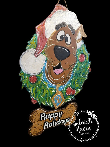 Scooby Doo Christmas Wreath with 3D Rappy Rolidays