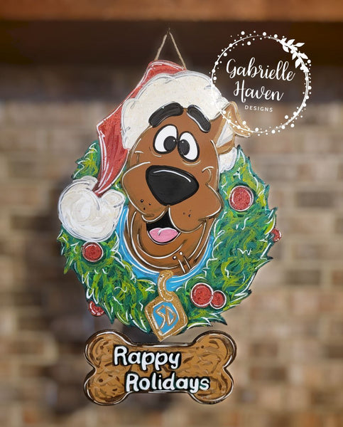 Scooby Doo Christmas Wreath with 3D Rappy Rolidays