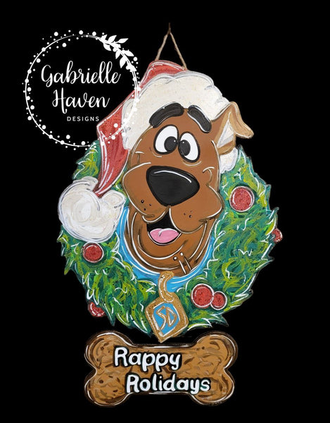 Scooby Doo Christmas Wreath with 3D Rappy Rolidays