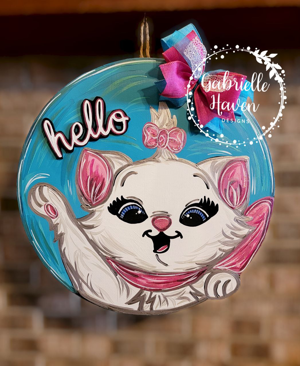 Marie Aristocrats Hello Door Hanger Front Door Sign Decor