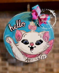 Marie Aristocrats Hello Door Hanger Front Door Sign Decor