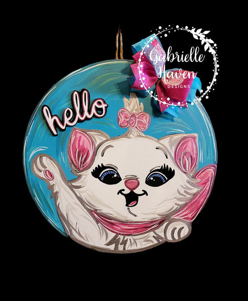 Marie Aristocrats Hello Door Hanger Front Door Sign Decor