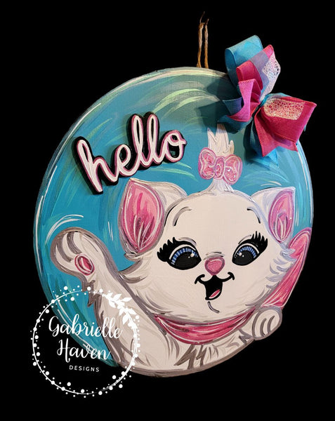 Marie Aristocrats Hello Door Hanger Front Door Sign Decor