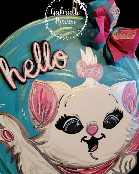 Marie Aristocrats Hello Door Hanger Front Door Sign Decor