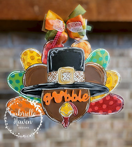 Mickey Inspired Thanksgiving Turkey Door Hanger or Sign