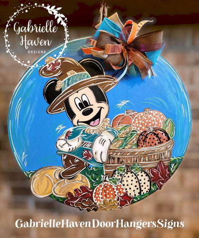 Fall Autumn Harvest Mickey Scarecrow