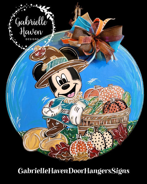 Fall Autumn Harvest Mickey Scarecrow