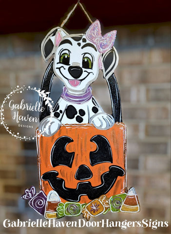 101 Dalmatians Inspired Halloween Door Hanger, Wall Sign or Outdoor Sign Decor