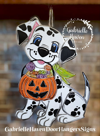 101 Dalmatians Inspired Halloween Door Hanger, Wall Sign or Outdoor Sign Decor